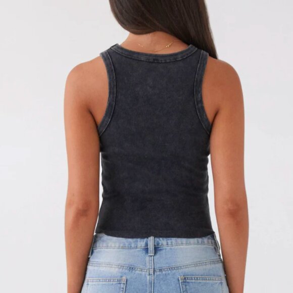 Peppermayo Carmena Ribbed Tank Top, Charcoal Acid Wash, Medium, SOLD OUT ONLINE - Picture 3 of 6